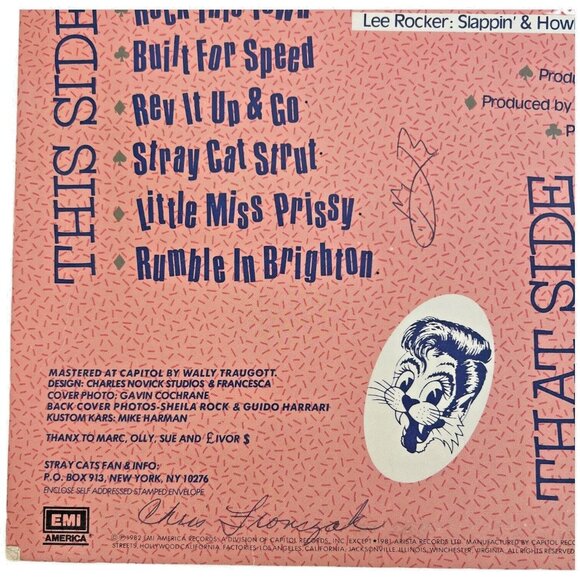 Stray Cats Built For Speed Vinyl LP 1982 EMI America ‎ST-17070 Record Album VG+ - Picture 4 of 7